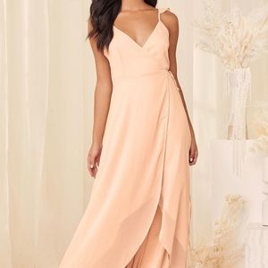 Here's to Us Blush Pink High-Low Wrap Dress- Lulus
